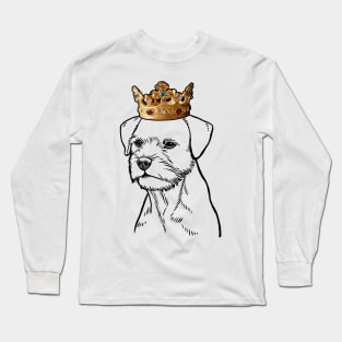 Border Terrier Dog King Queen Wearing Crown Long Sleeve T-Shirt